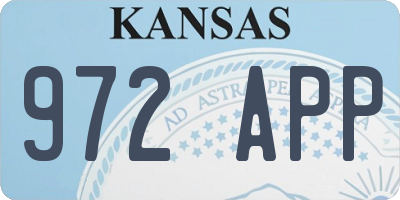 KS license plate 972APP