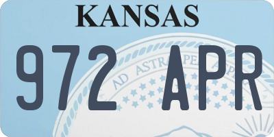 KS license plate 972APR