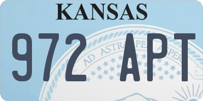 KS license plate 972APT