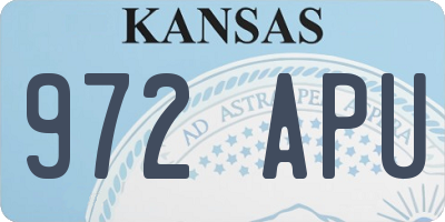 KS license plate 972APU