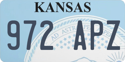 KS license plate 972APZ