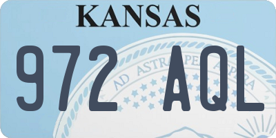 KS license plate 972AQL