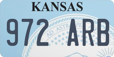 KS license plate 972ARB