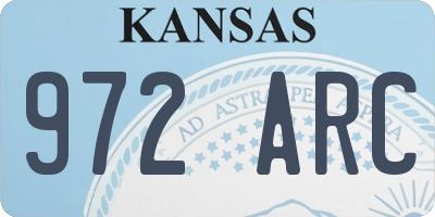 KS license plate 972ARC