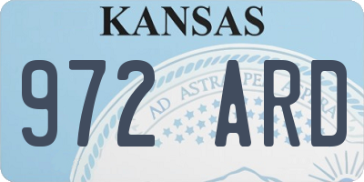 KS license plate 972ARD