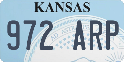 KS license plate 972ARP