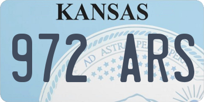 KS license plate 972ARS