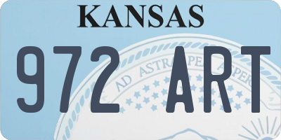 KS license plate 972ART