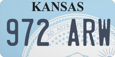 KS license plate 972ARW