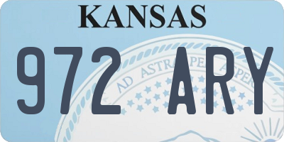 KS license plate 972ARY
