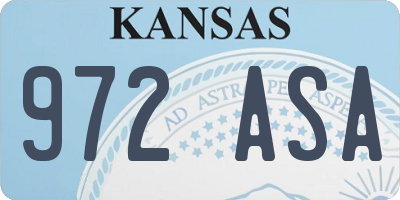 KS license plate 972ASA