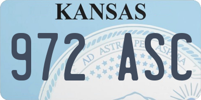 KS license plate 972ASC