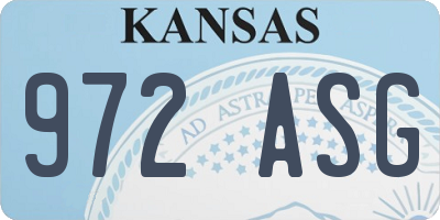 KS license plate 972ASG