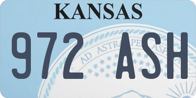 KS license plate 972ASH