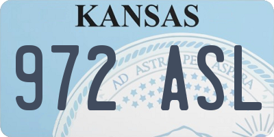KS license plate 972ASL