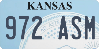 KS license plate 972ASM