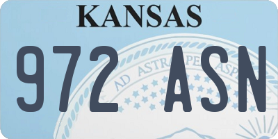 KS license plate 972ASN