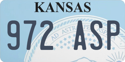 KS license plate 972ASP