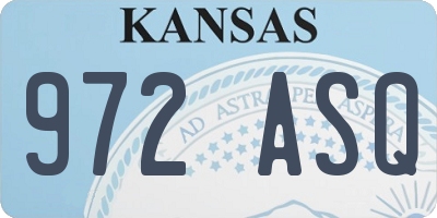 KS license plate 972ASQ