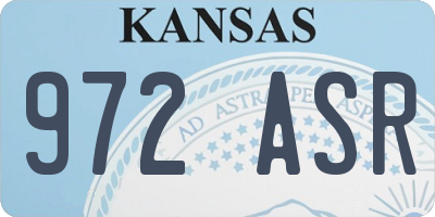 KS license plate 972ASR