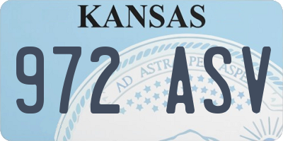 KS license plate 972ASV