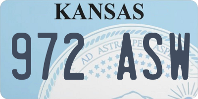 KS license plate 972ASW