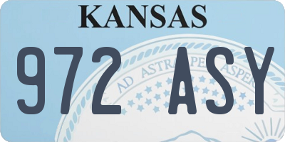 KS license plate 972ASY
