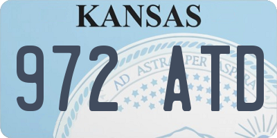 KS license plate 972ATD