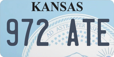 KS license plate 972ATE