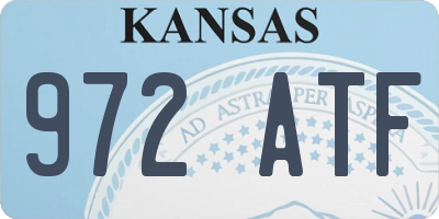 KS license plate 972ATF