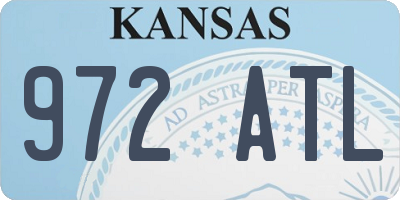 KS license plate 972ATL