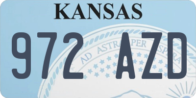 KS license plate 972AZD