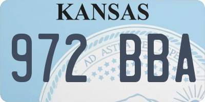 KS license plate 972BBA