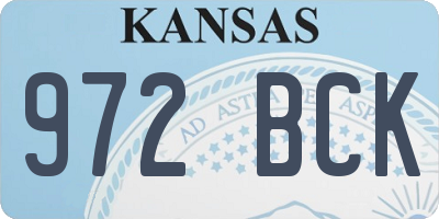 KS license plate 972BCK