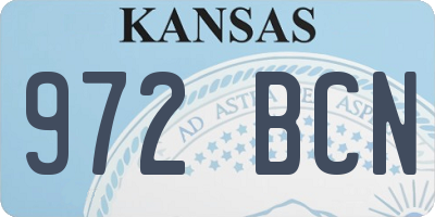 KS license plate 972BCN