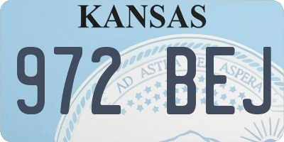 KS license plate 972BEJ