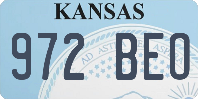 KS license plate 972BEO