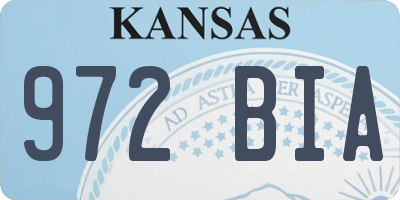 KS license plate 972BIA