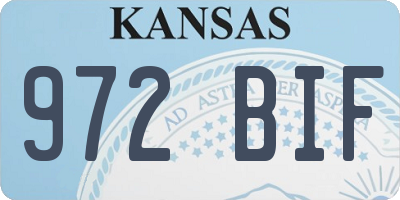 KS license plate 972BIF