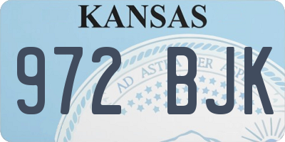 KS license plate 972BJK