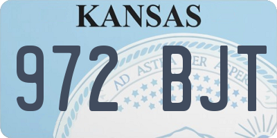 KS license plate 972BJT
