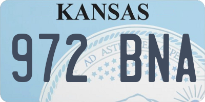 KS license plate 972BNA