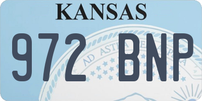 KS license plate 972BNP