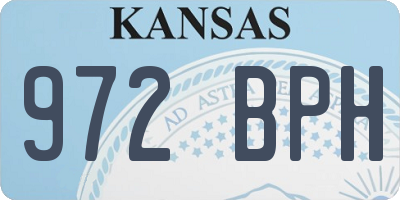 KS license plate 972BPH