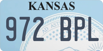 KS license plate 972BPL