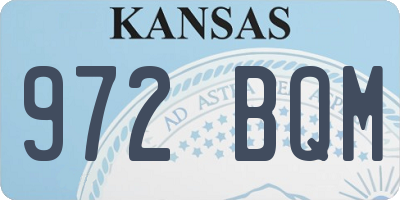 KS license plate 972BQM