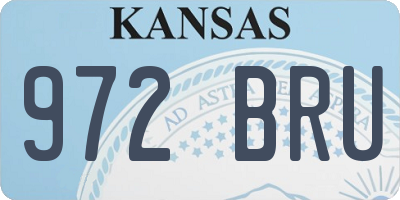 KS license plate 972BRU