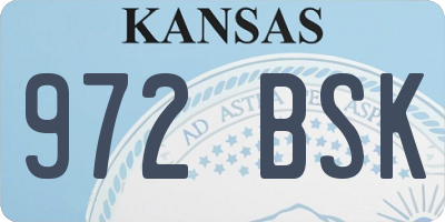 KS license plate 972BSK