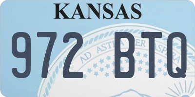 KS license plate 972BTQ