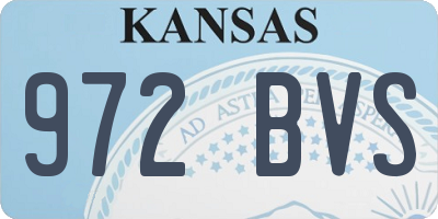 KS license plate 972BVS